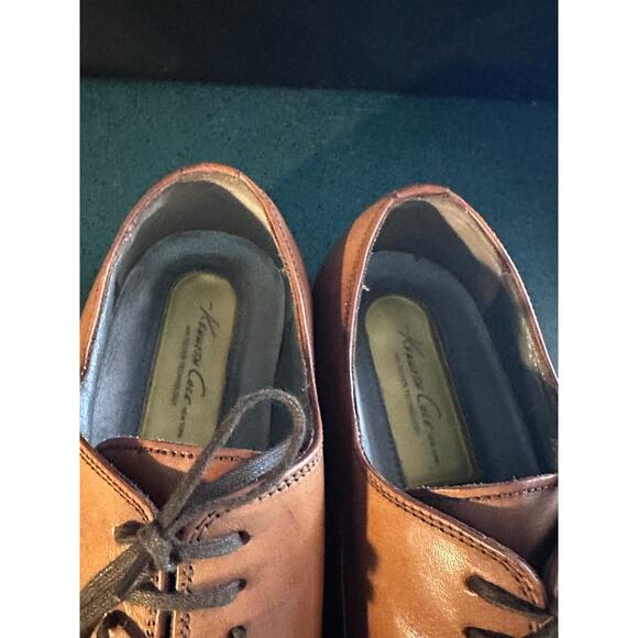 Kenneth Cole New York Silver Tech Brown Square Toe Leather Dress Shoes 13 Mens - Picture 4 of 6